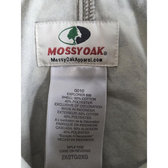 Mossy Oak Bib Overalls Mens 2XL Camo Explorer Hunting Cargo Adjustable Outdoors - Picture 11 of 11